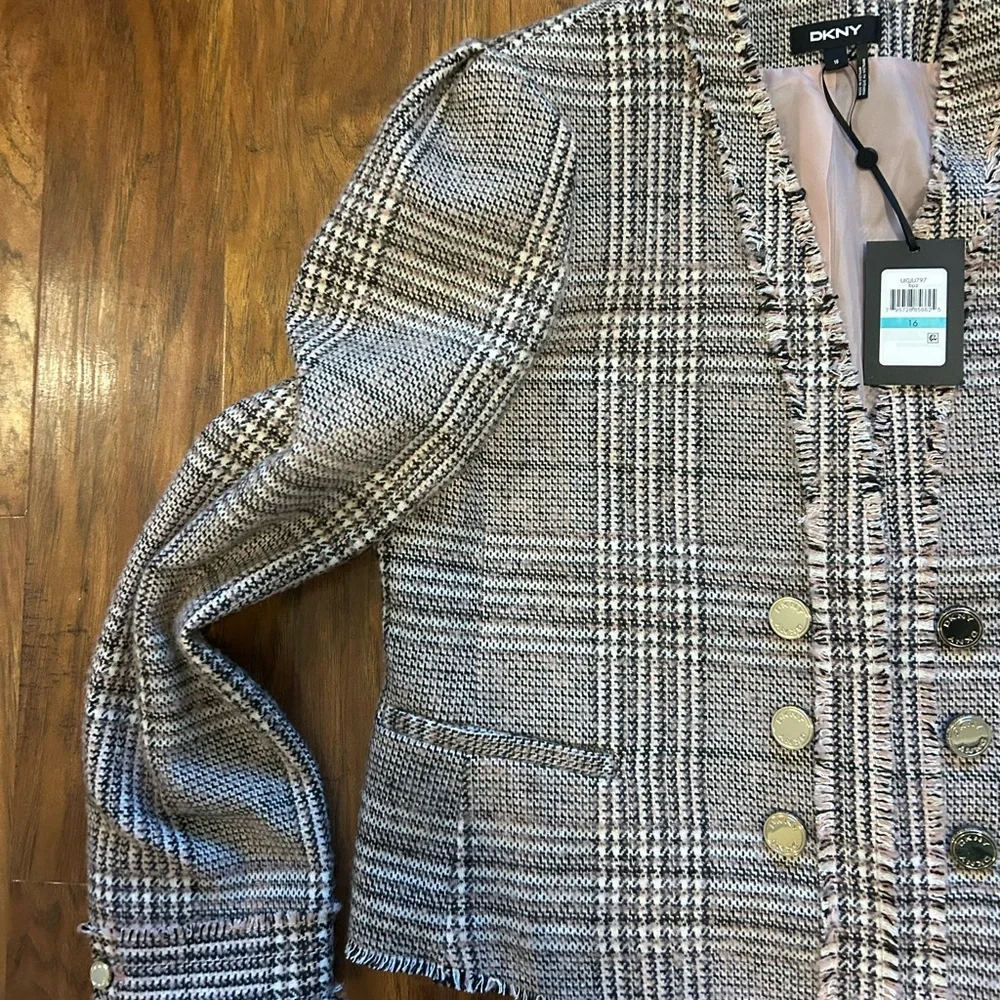 DKNY NWT Tweed Blazer Women’s Size 16 - Picture 4 of 11